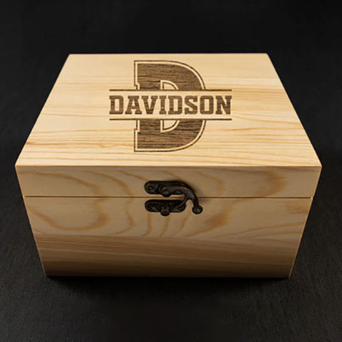 Varsity Monogram Engraved 9PC Whiskey Stone Set