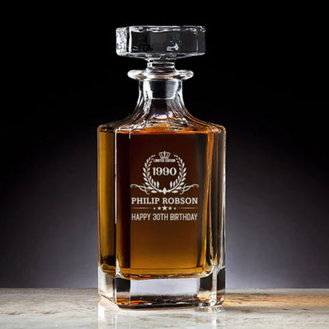 Victory Monogram Personalised Engraved Empire Whiskey Decanter