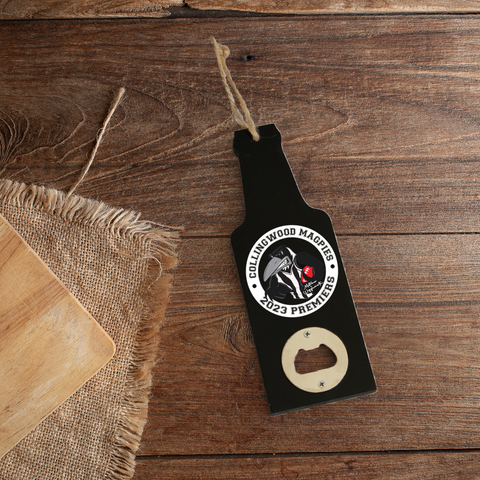 Collingwood Magpie Personalised Bottle Opener Plaque