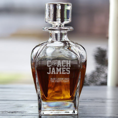 Personalised "Footy Coach" Elegance Whiskey Decanter