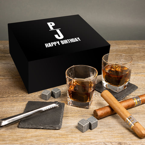 Linear Personalised Empire Whiskey Glasses Set