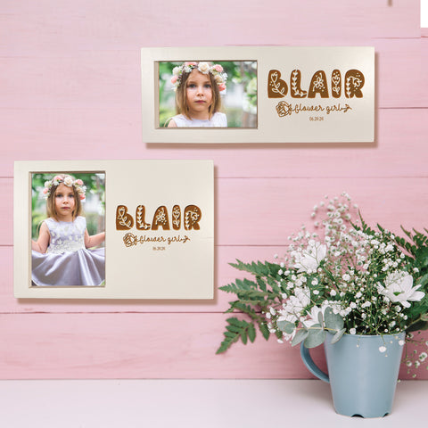 Little Flower Girl Personalised Wedding Wooden Frame for Flower Girl