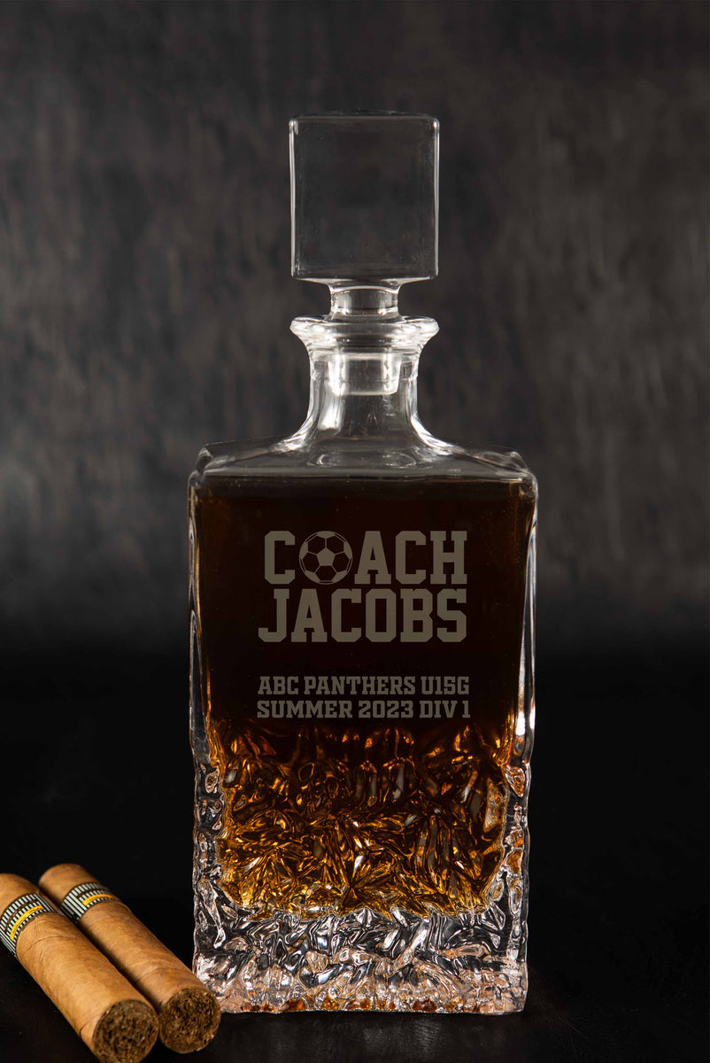 Engraved Icy Whiskey Decanter for Basketball or Soccer Coach Givi Gifts