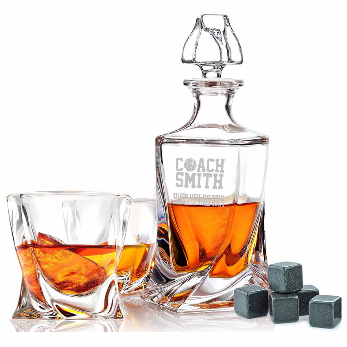 Basketball or Soccer Coach Personalised Monaco Whiskey Decanter Givi