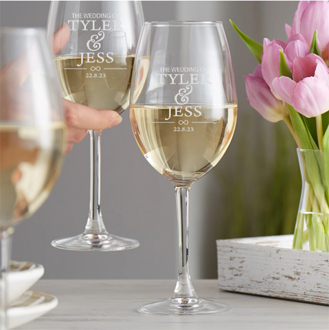 Eternal Wedding Personalised Wine Glass