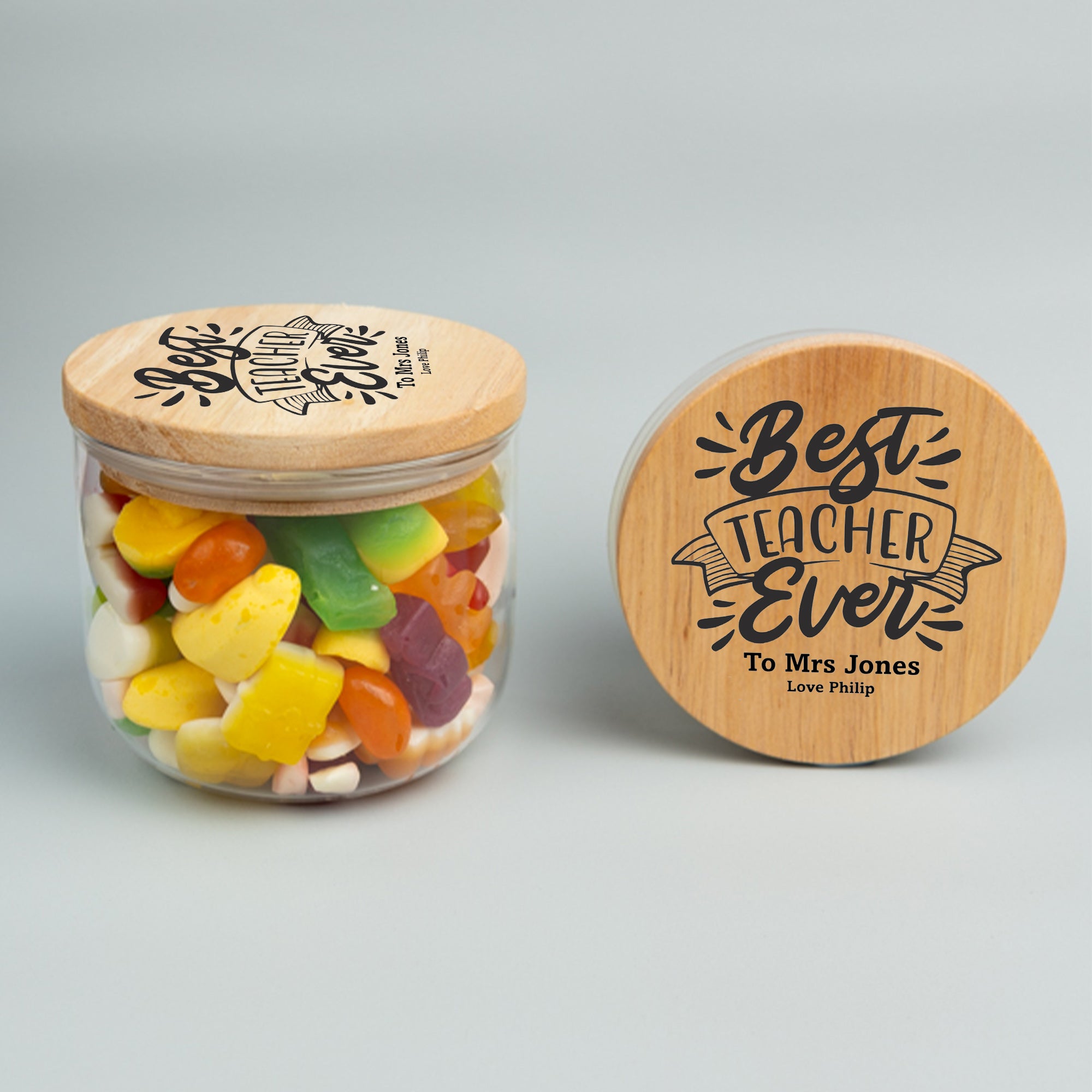 Personalised Best Teacher Ever Appreciation Lolly Jar Givi Gifts