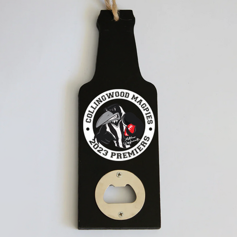 Collingwood Magpie Personalised Bottle Opener Plaque