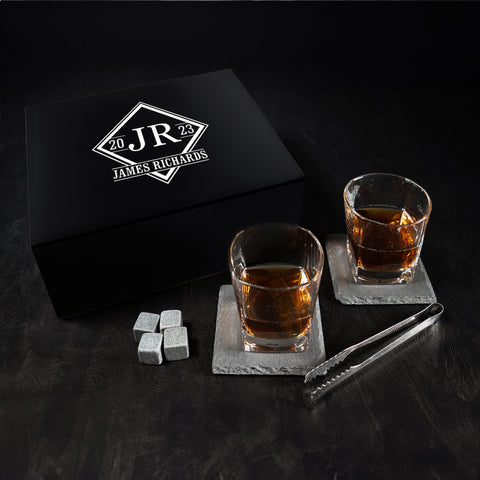 Diamond Personalised Empire Whiskey Glasses Set