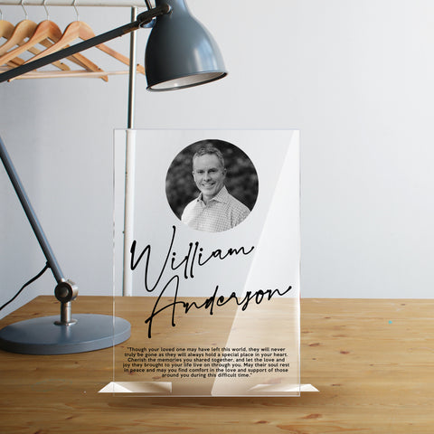 "In Memories Of" Personalised Acrylic Printed Plaque