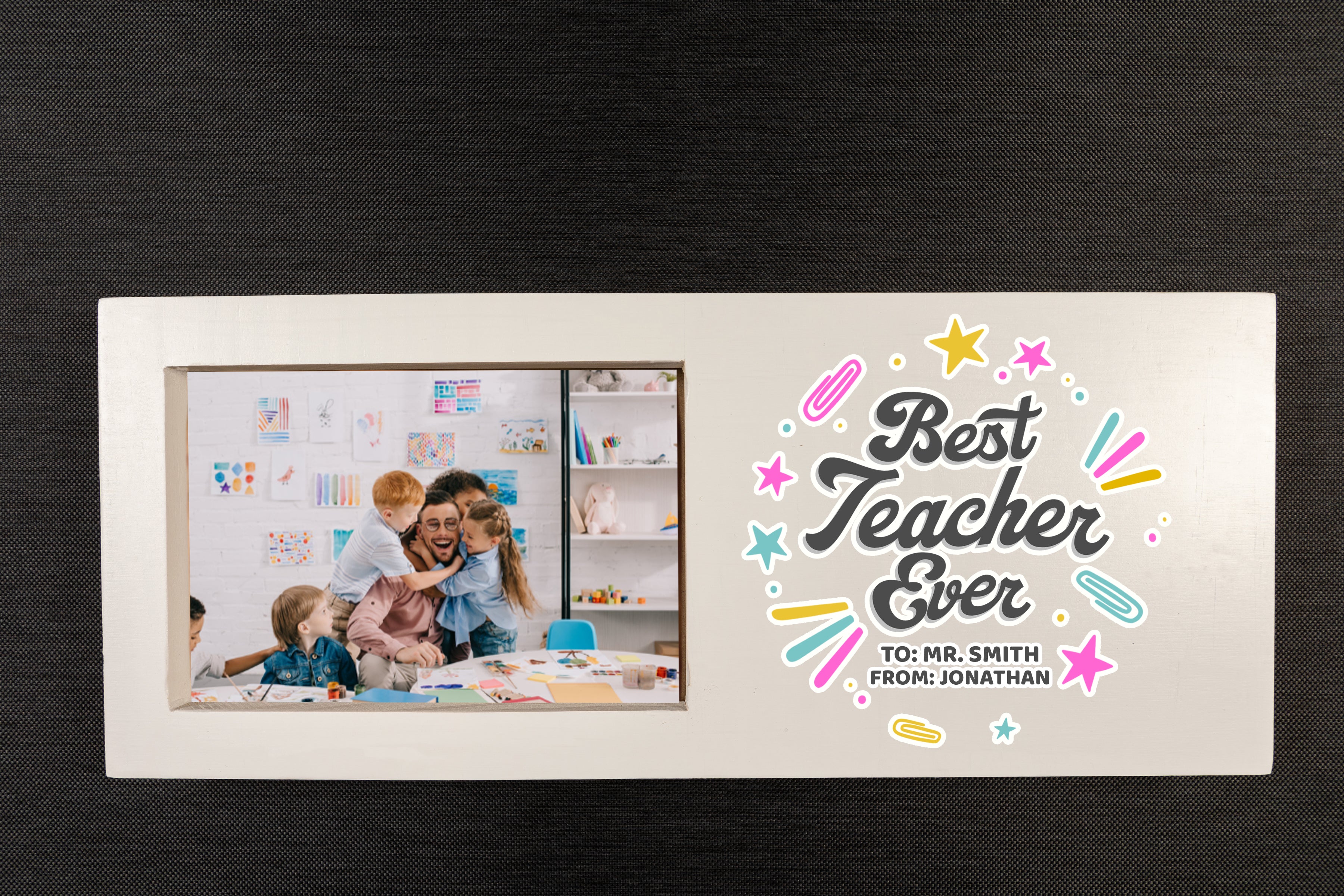 Personalised Colourful Best Teacher Ever Personalised Frame Givi Gifts