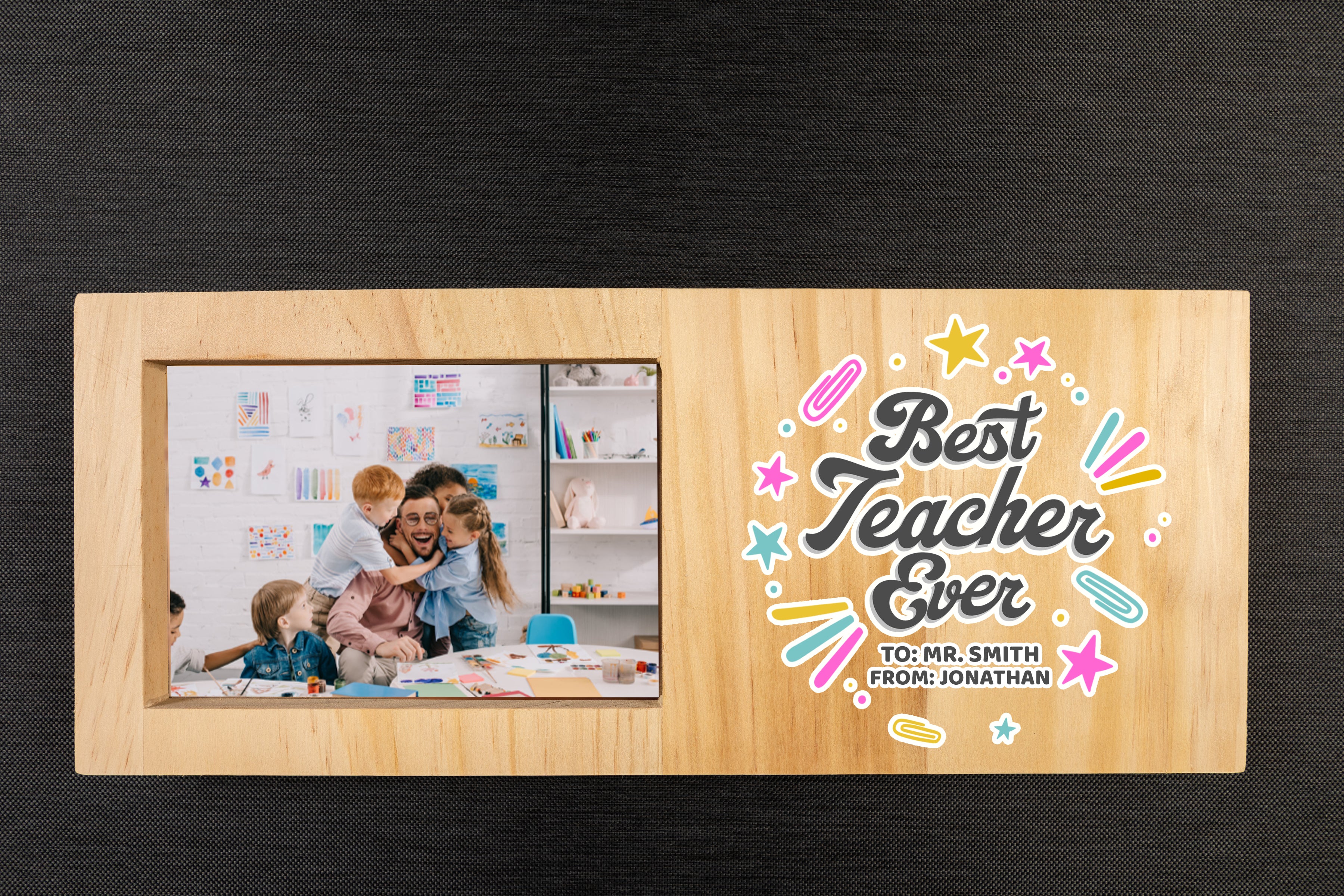 Personalised Colourful Best Teacher Ever Personalised Frame Givi Gifts