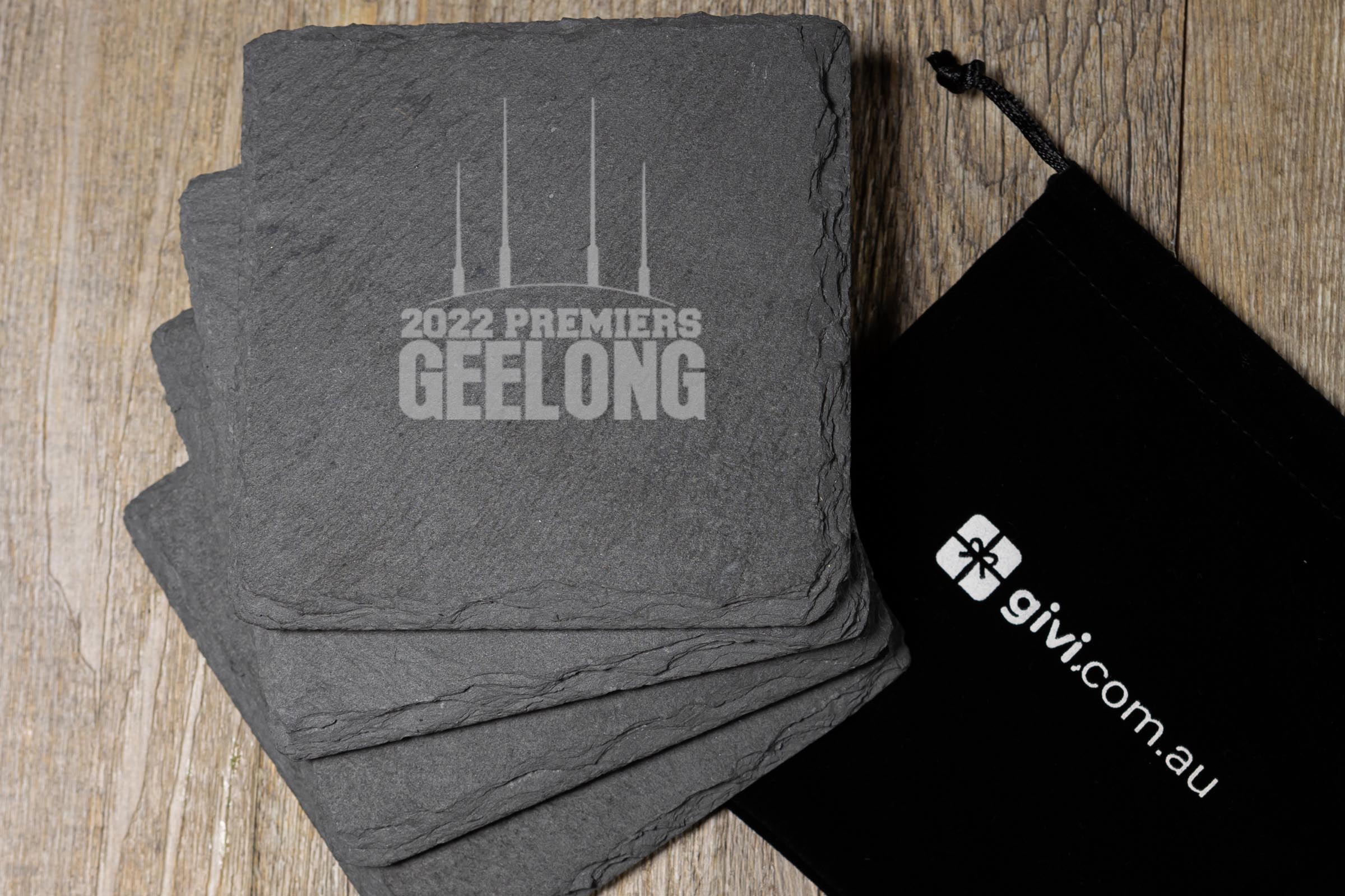 Geelong Premier Coasters with Footy Goals Design Set of 4 Givi Gifts