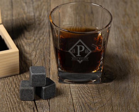 decanter and  whiskey glasses 