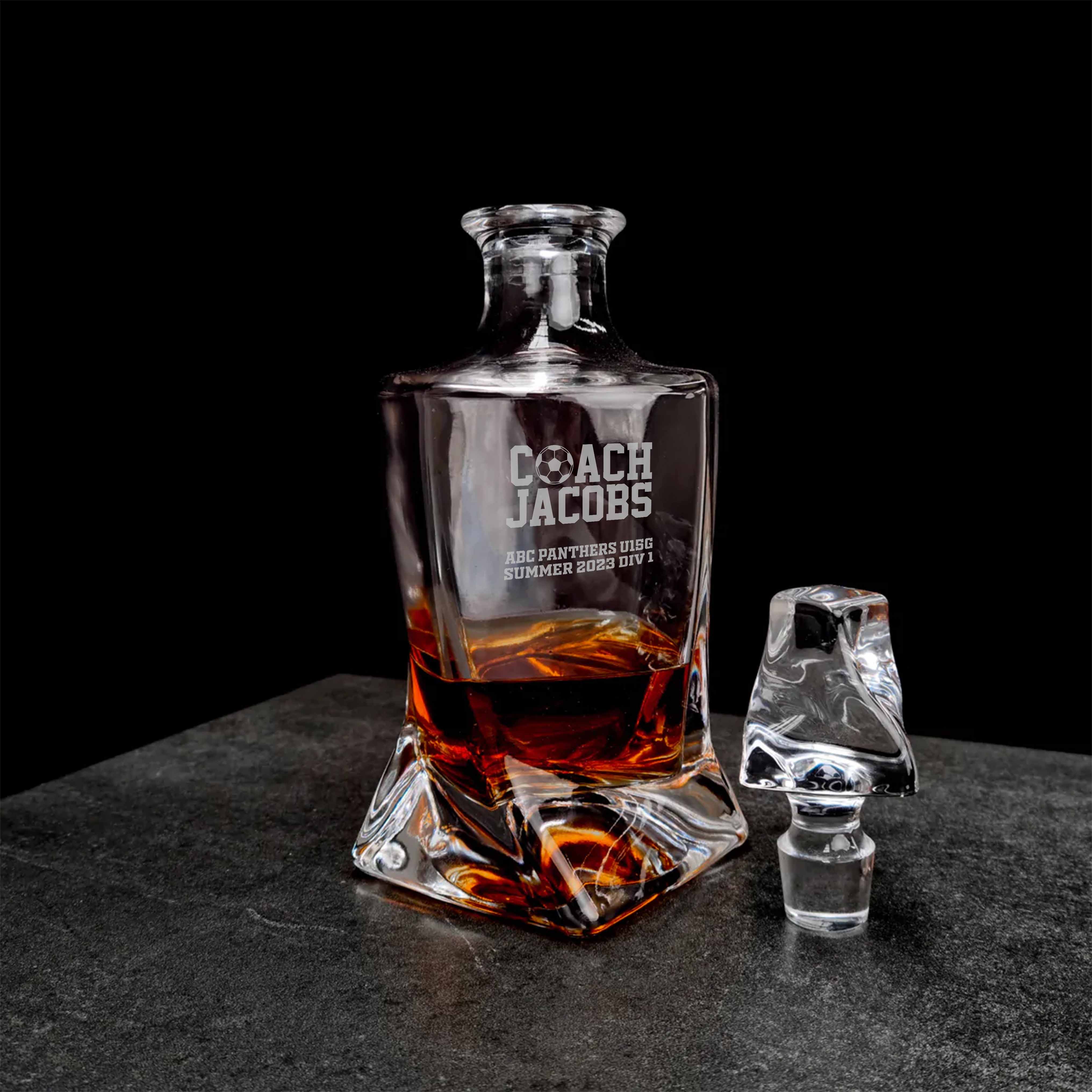 Basketball or Soccer Coach Personalised Monaco Whiskey Decanter Givi
